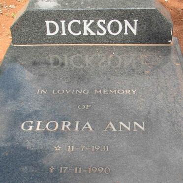 DICKSON Gloria Ann 1931-1990