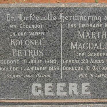 GEERE Petrus 1890-1956 &amp;  Martha Magdalena SCHEEPERS 1892-1958