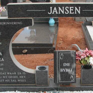 JANSEN Ernst Cornelius 1931-2001 &amp; Johanna Dorothea 1939-1992