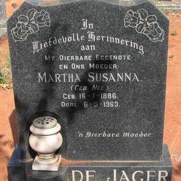 JAGER Martha Susanna, de nee NEL 1886-1963