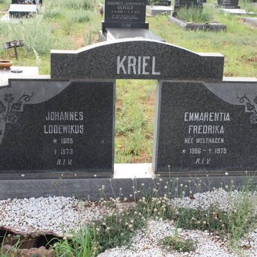 KRIEL Johannes Lodewikus 1905-1973 &amp; Emmarentia Fredrika WELTHAGEN 1906-1975