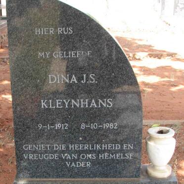 KLEYNHANS Dina J.S. 1912-1982