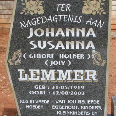 LEMMER Johanna Susanna nee HOLDER 1919-2003
