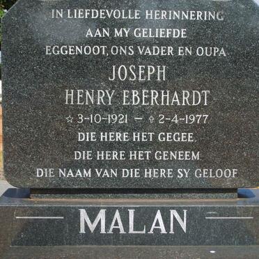 MALAN Joseph Henry Eberhardt 1921-1977
