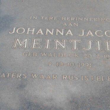 MEINTJES Johanna Jacoba nee WALDECK 1915-1991