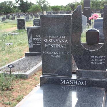 MASHAO Sesinyana Fostinah 1957-2002
