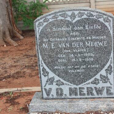 MERWE M.E., van der nee VENTER 1908-1956