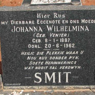SMIT Johanna Wilhelmina nee VENTER 1887-1962