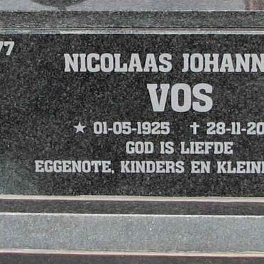 VOS Nicolaas Johannes 1925-2003