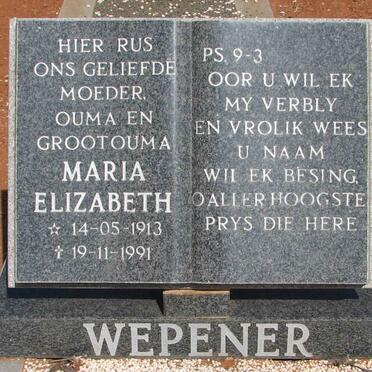 WEPENER Maria Elizabeth 1913-1991