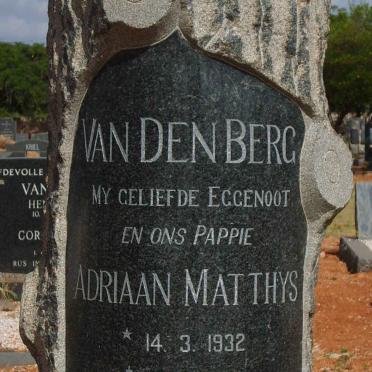 BERG Adriaan Matthys, van den 1932-1974