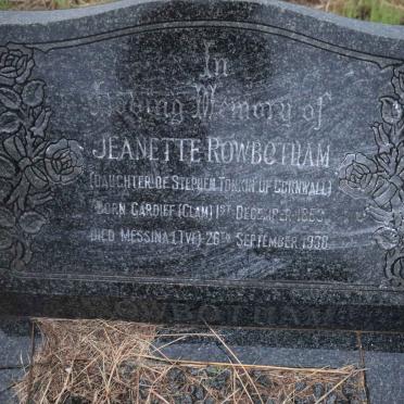 ROWBOTHAM Jeanette nee TONKIN 1853-1938