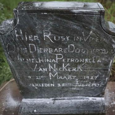 NIEKERK Wilhelmina Petronella, van1927-1930