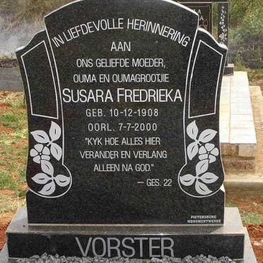 VORSTER Susara Fredrieka 1908-2000