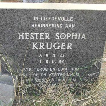 KRUGER Hester Sophia 1941-1986