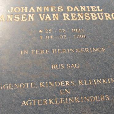 RENSBURG Johannes Daniel, Jansen van 1925-2001