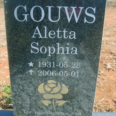 GOUWS Aletta Sophia 1931-2006