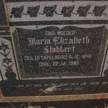 SLABBERT Louis Abraham Francois 1880-1962 &amp; Maria Elizabeth STAPELBERG 1890-1963