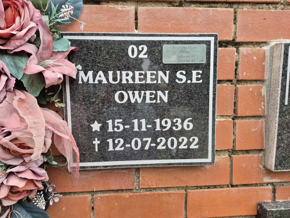 OWEN Maureen S.W. 1936-2022 :: OWEN Stephen Dean 1959-2022