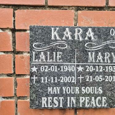 KARA Mary 1937-2013 :: KARA Lalie 1940-2002