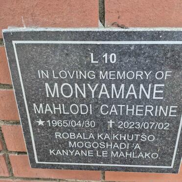 MONYAMANE Mahlodi Catherine 1965-2023