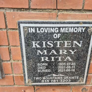 KISTEN Mary Rita 1935-2021