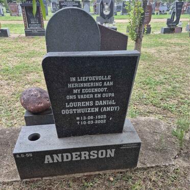 ANDERSON Lourens Daniel Oosthuizen 1925-2002 