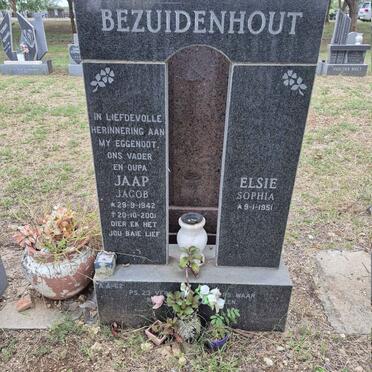 BEZUIDENHOUT Jaap Jacob 1942-2001 & Elsie Sophia 1951-