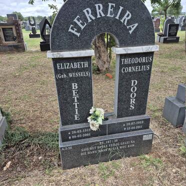 FERREIRA Theodorus Cornelius 1913-2011 & Elizabeth WESSELS 1919-2001 
