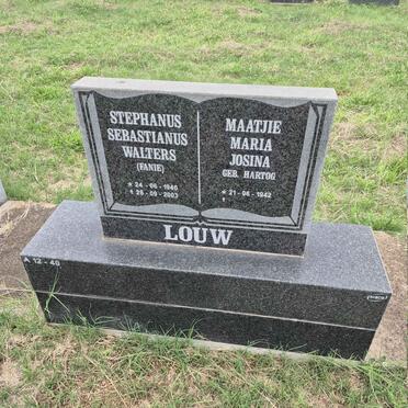 LOUW Stephanus Sebastianus Walters 1940-2003 & Maria Josina HARTOG 1942- 