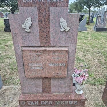 MERWE Hendrik Jacobus, van der 1929-2001 & Hendriena 1930-200?