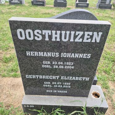 OOSTHUIZEN Hermanus Johannes 1923-2004 & Gertbrecht Elizabeth 1930-2015