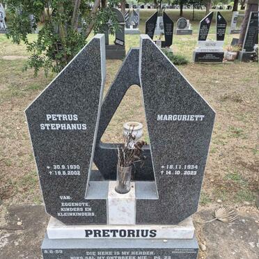 PRETORIUS Petrus Stephanus 1930-2002 & Marguriett 1934-2023