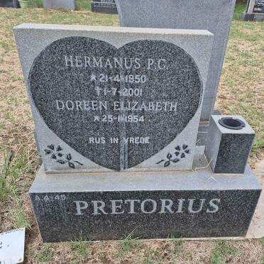 PRETORIUS Hermanus P.C. 1950-2001 & Doreen Elizabeth 1954-