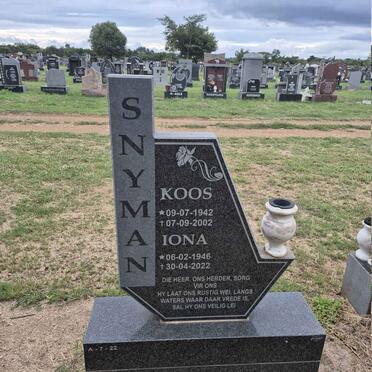 SNYMAN Koos 1942-2002 & Iona 1946-2022