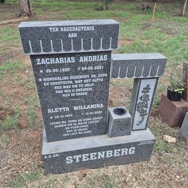 STEENBERG Zacharias Andrias 1929-2001 & Aletta Willamina 1934-2020
