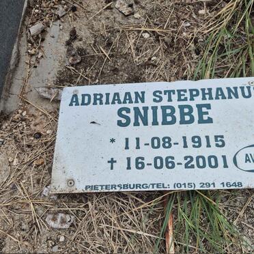 SNIBBE Adriaan Stephanus 1915-2001