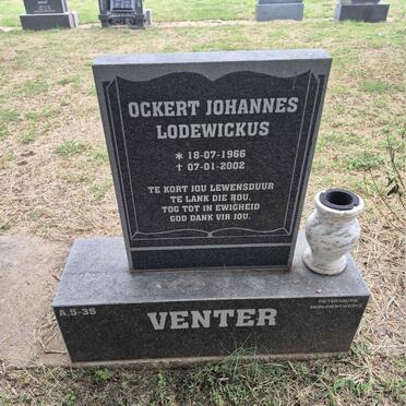 VENTER Ockert Johannes Lodewickus 1966-2002