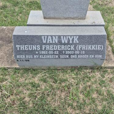 WYK Theuns Frederick, van 1962-2003 