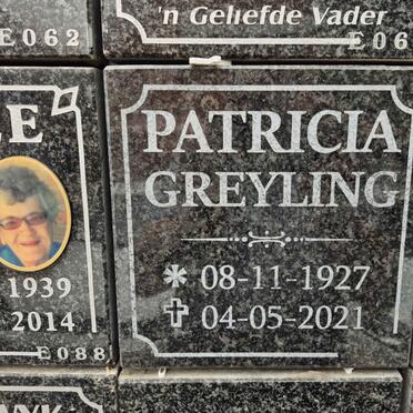 GREYLING Patricia 1927-2021