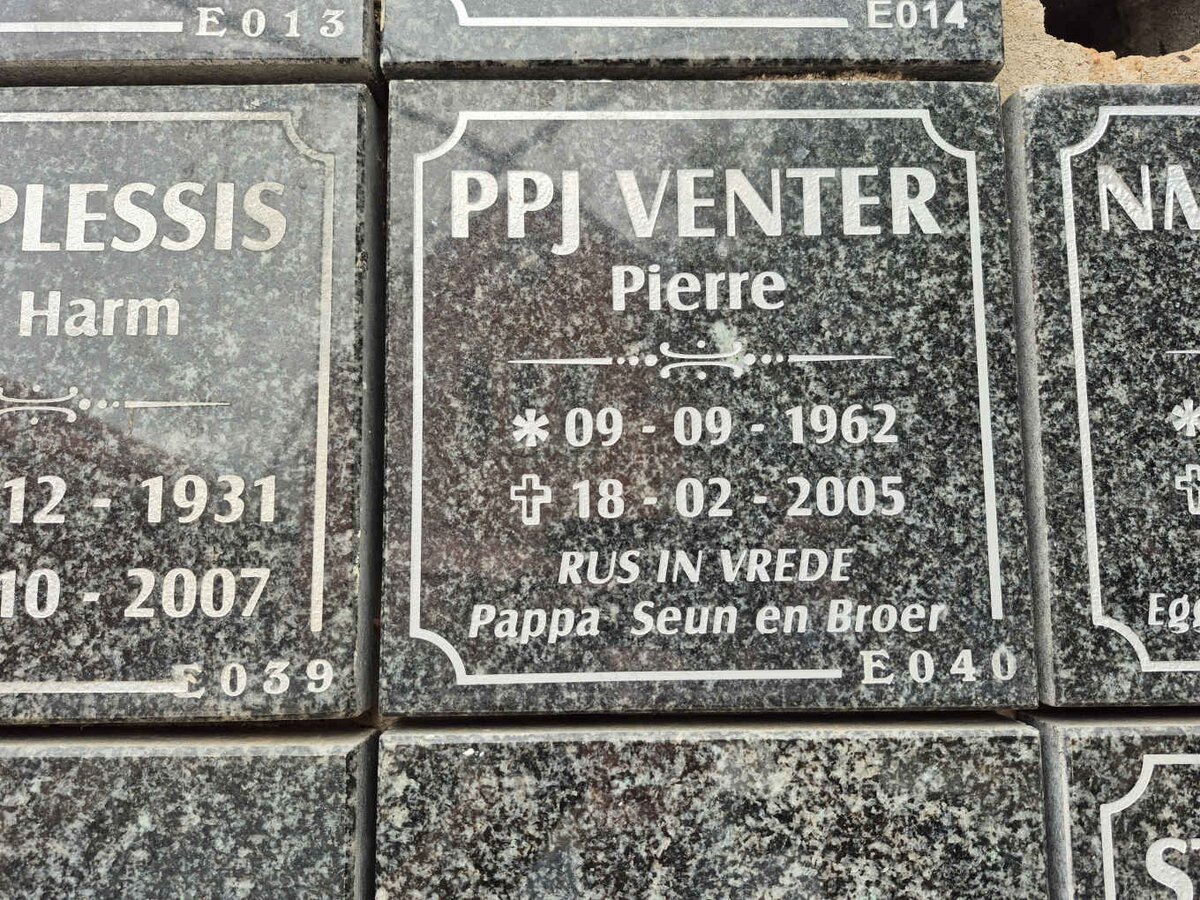 VENTER P.P.J. 1962-2005 