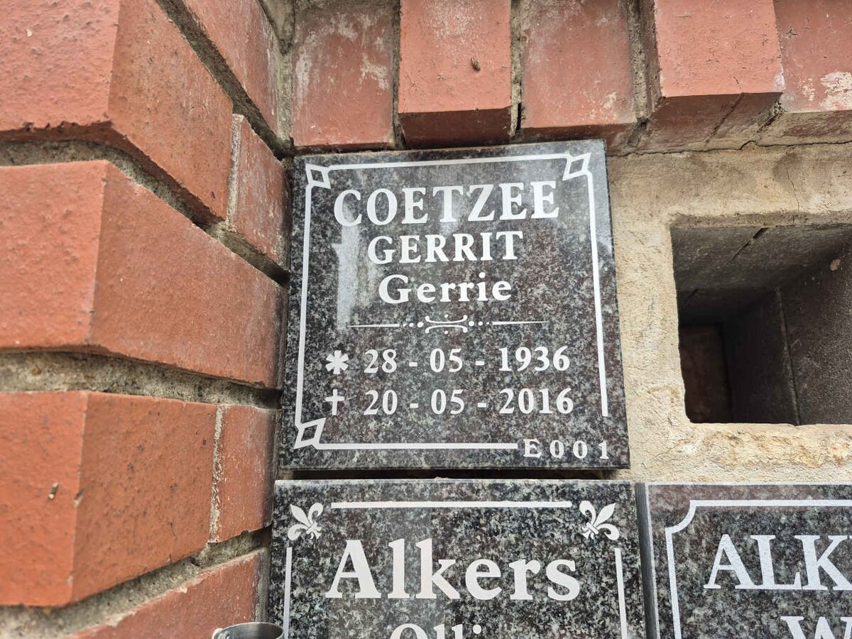 COETZEE Gerrit 1936-2016 