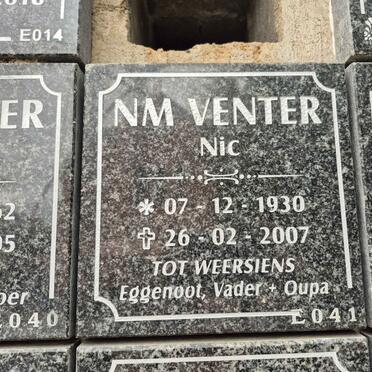 VENTER N.M. 1930-2007 