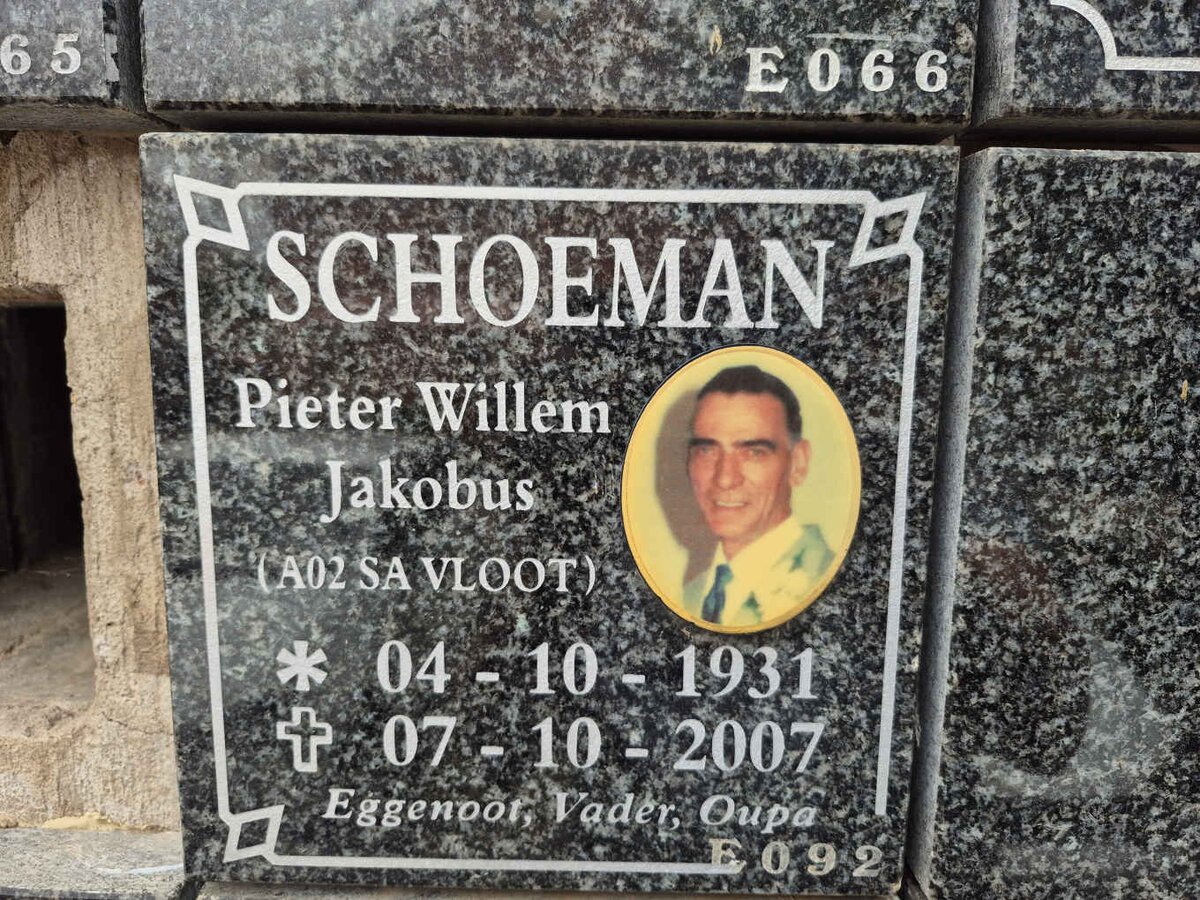 SCHOEMAN Pieter Willem Jakobus 1931-2007 