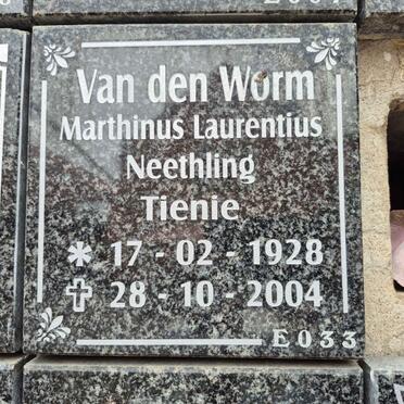 WORM Marthinus Laurentius Neethling, van den 1928-2004 
