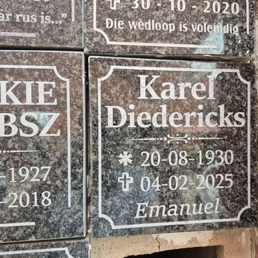 DIEDERICKS Karel 1930-2025