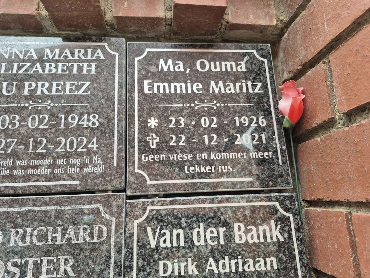 MARITZ Emmie 1926-2021