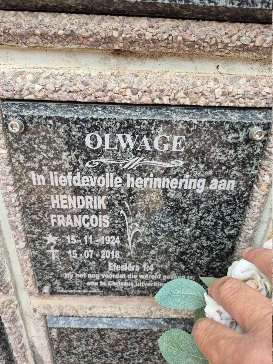 OLWAGE Hendrik Francois 1924-2018