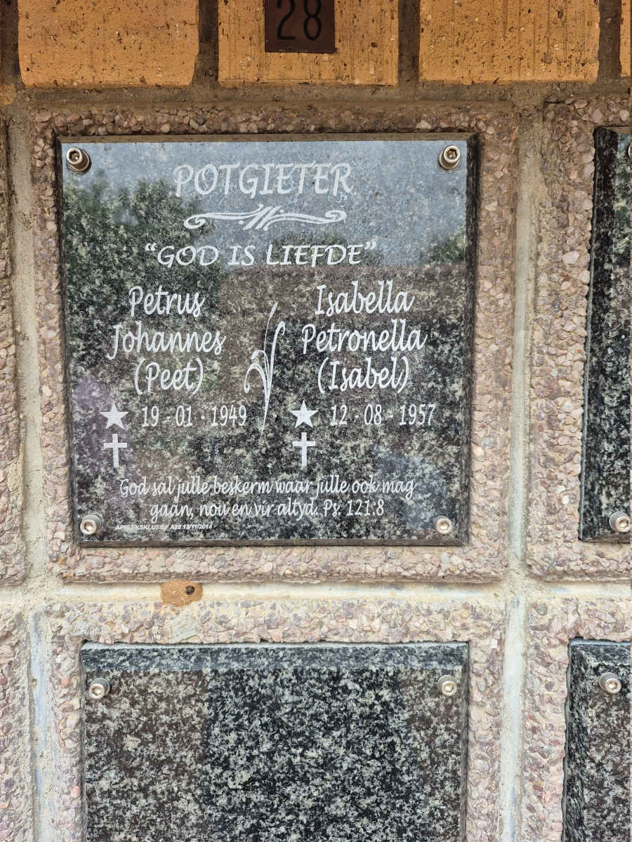 POTGIETER Petrus Johannes 1949- & Isabella Petronella 1957-