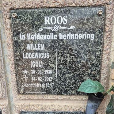 ROOS Willem Lodewicus 1936-2012